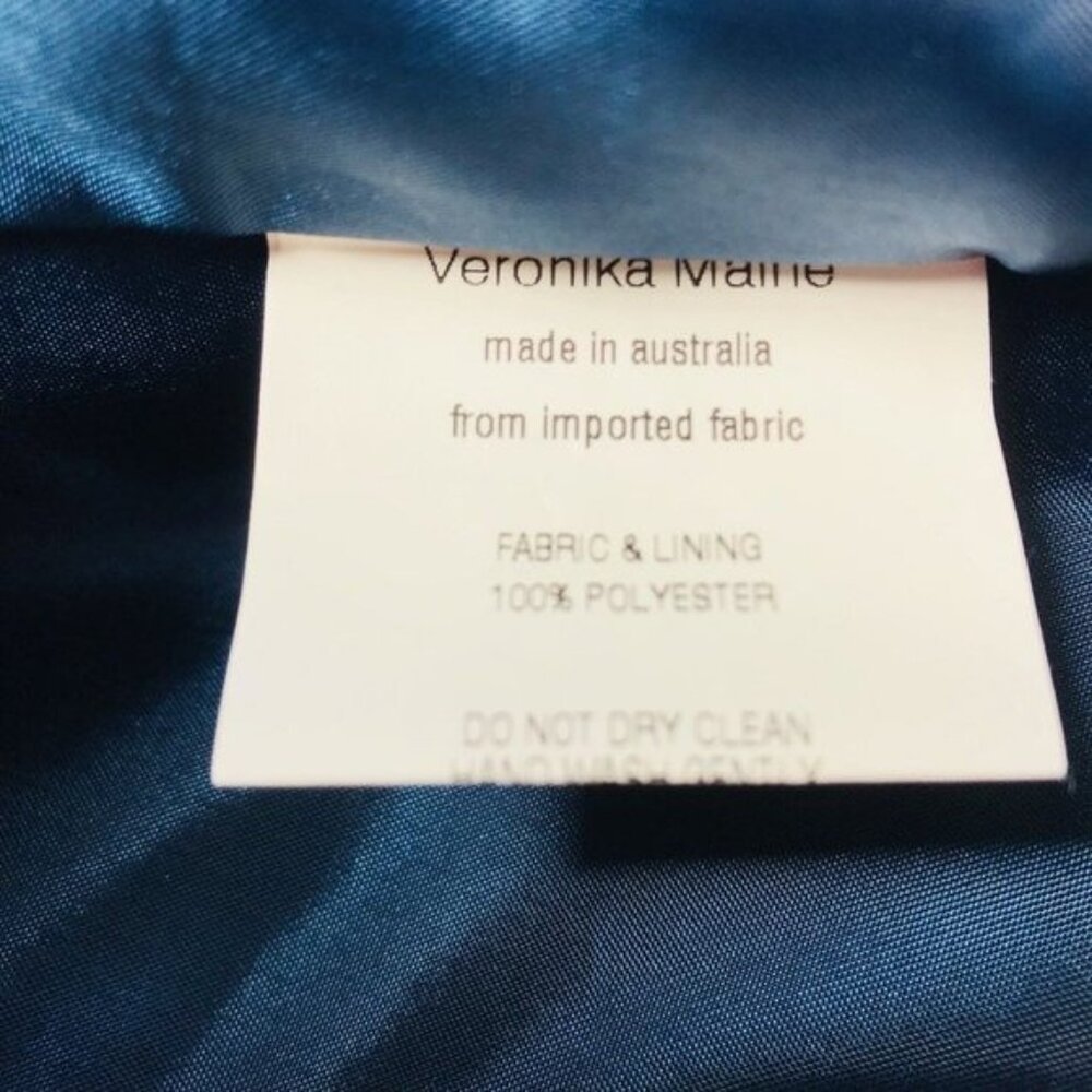 Veronika Maine Cinched Pencil Skirt Sz 10 Dark Iridescent Blue Evening New $169 - Picture 4 of 10